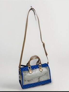Score Clear GameDay bag blue gold polkadot orig. tags dustbag charm incl. NOS